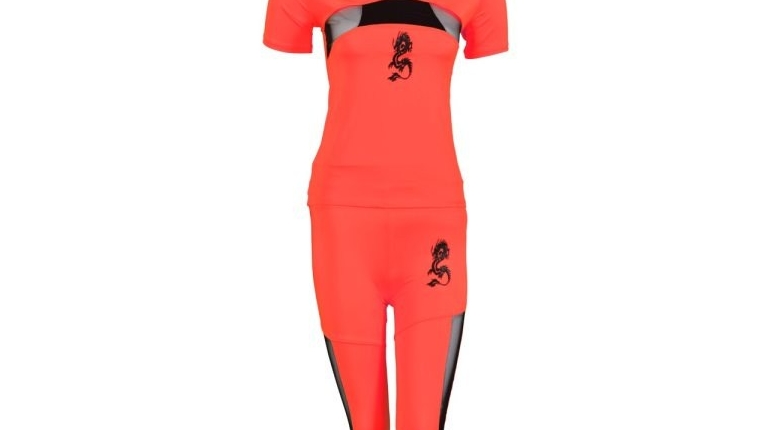 ست تی شرت و شلوارک ورزشی زنانه مدل dragon کد FM-11012