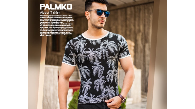 تیشرت مردانه هاوایی مدل Palmko