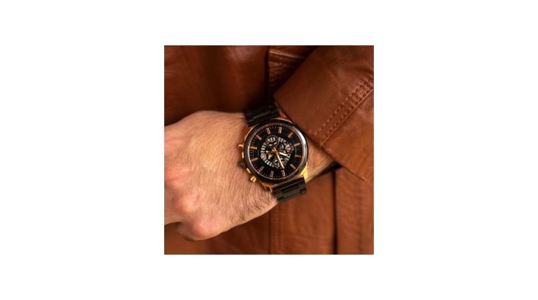 ساعت مچی مردانه Rolex مشکی صفحه آبی مدل R850