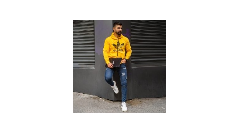 هودی Adidas مردانه زرد مدلQs