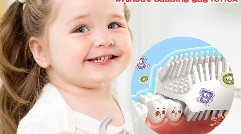 مسواک کودک چرخشی تمام سیلیکونی All Silicone Rotating Baby Toothbrush
