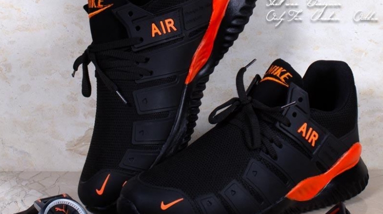 کفش مردانه Nike مدل Air2021(مشکی نارنجی)