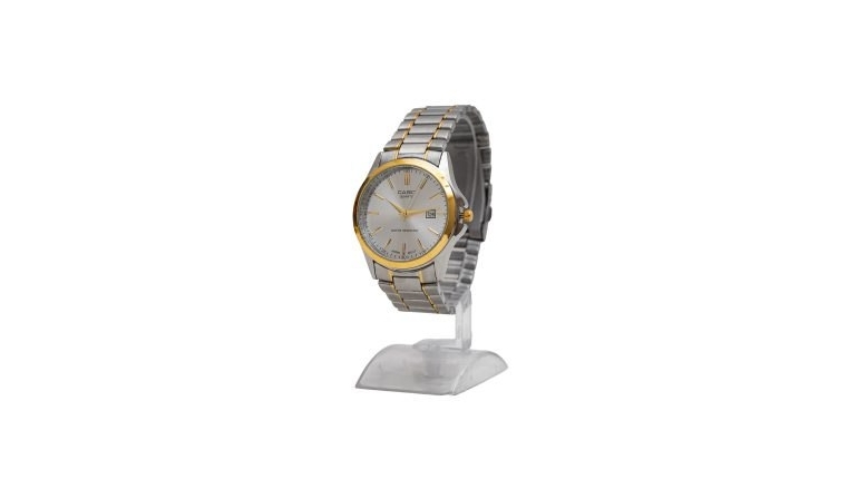 ساعت عقربه ای نقره ای طلایی صفحه سفید Casio مدل Edmon