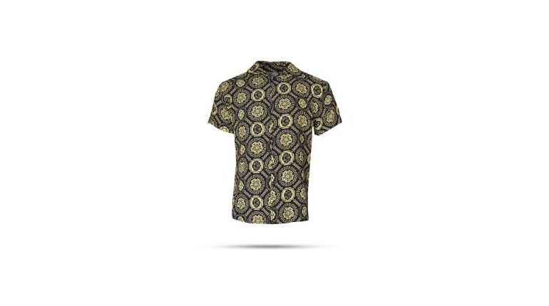 پیراهن هاوایی مردانه ورساچه طرح گل مدل W52