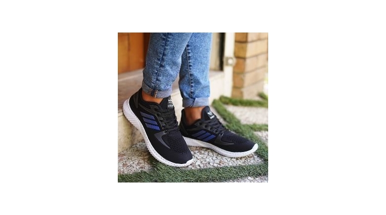 کفش ورزشی مردانه آدیداس مشکی آبی (زیره سفید) مدل zarax