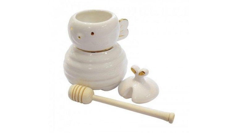 ظرف عسل خوری سرامیکی طرح زنبور Ceramic honey pot with bee design
