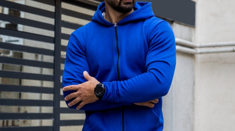 سوییشرت آبی مردانه مدل sabin