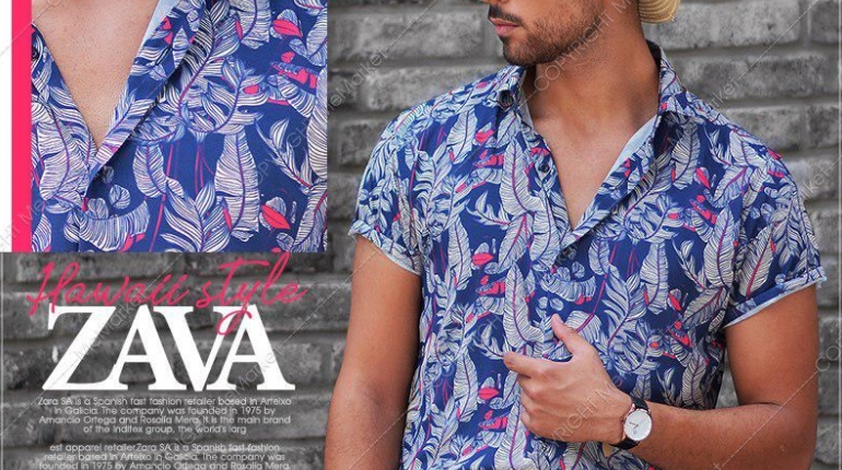  پيراهن هاوايي مردانه مدل ZAVA
