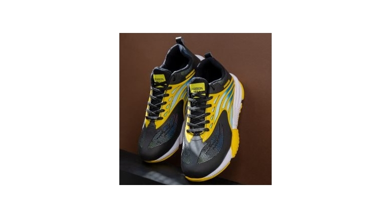 کفش ورزشی Fashion مردانه مشکی زرد مدلG550